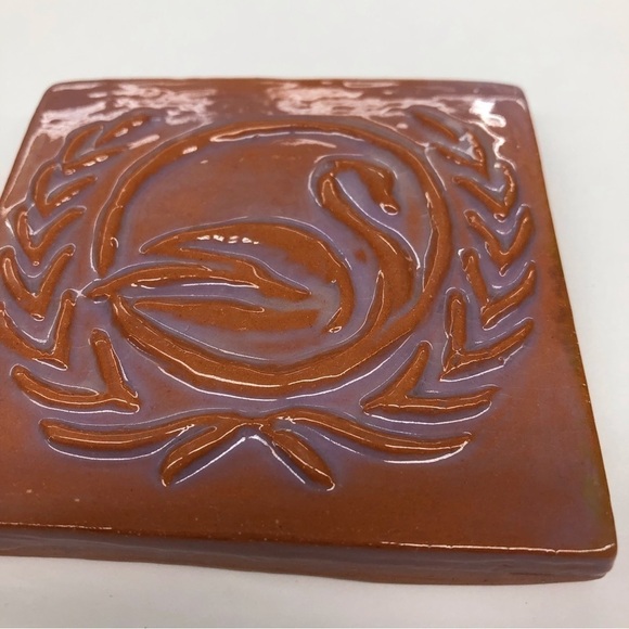 Handmade Ceramic Tile: Rose Swan - Picture 2 of 2